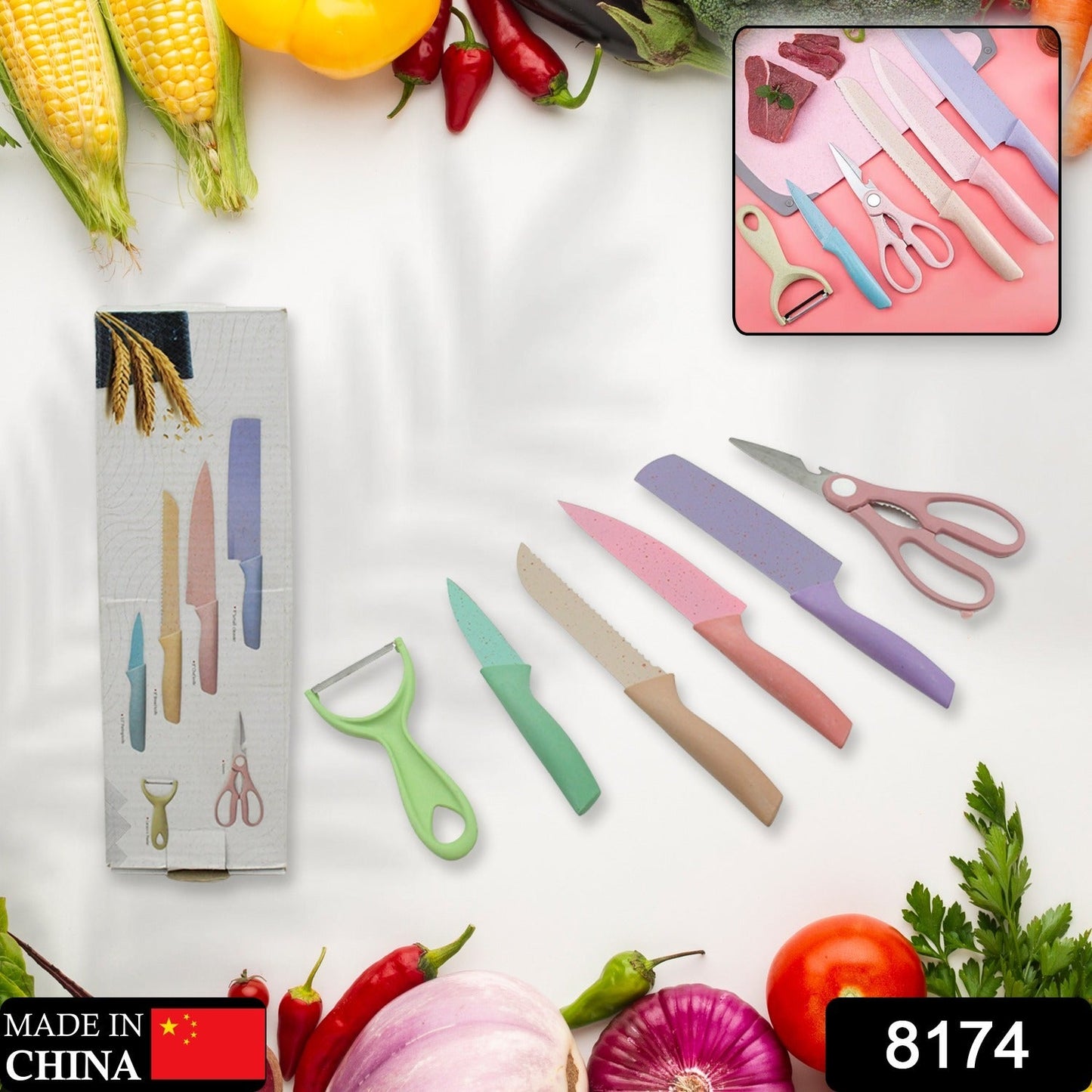 Corrugated 6pc Kitchen Knife Set