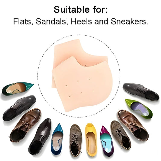 Peach silicone half gel heel and foot protector pad