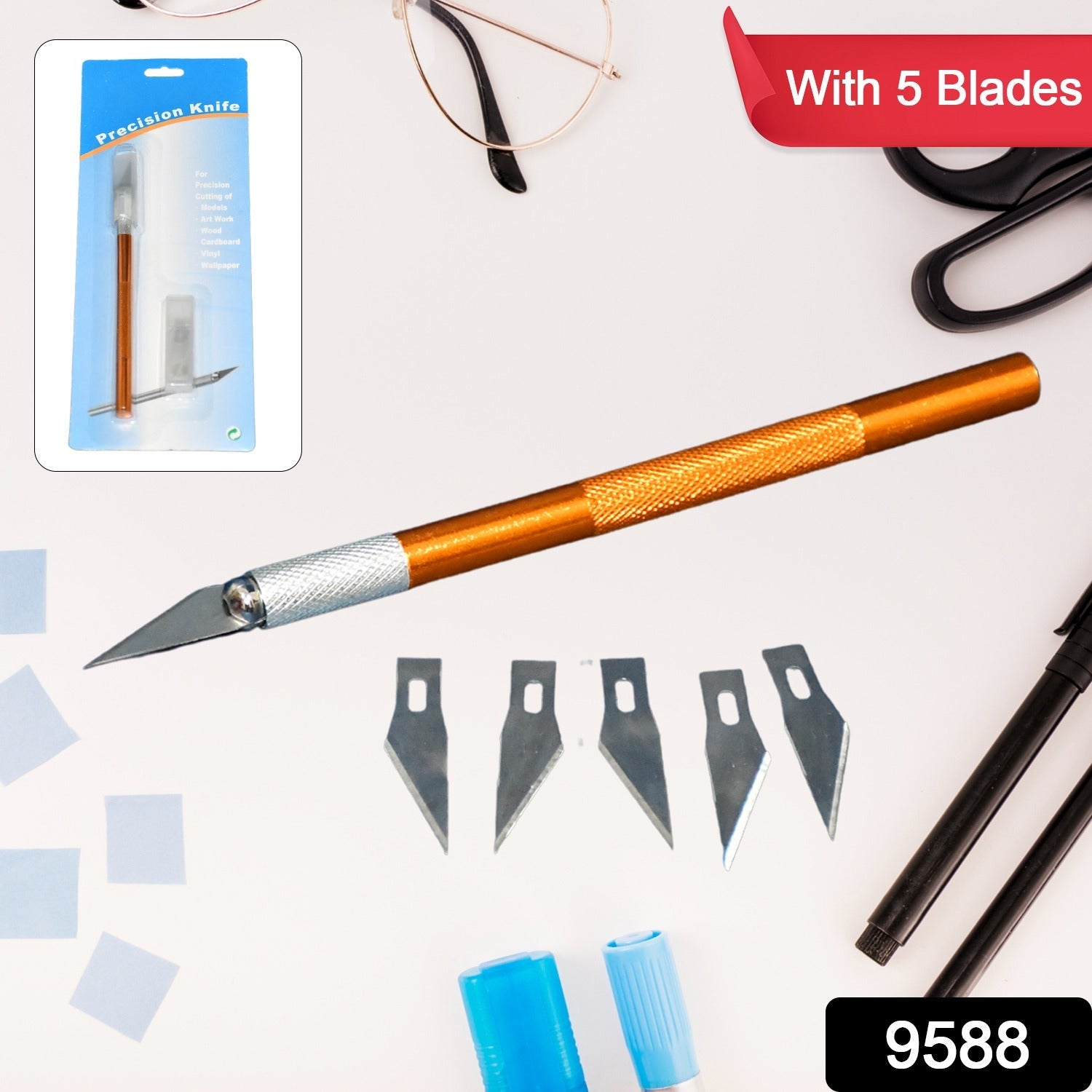Precision Craft Knife Set with 5 Extra Blades