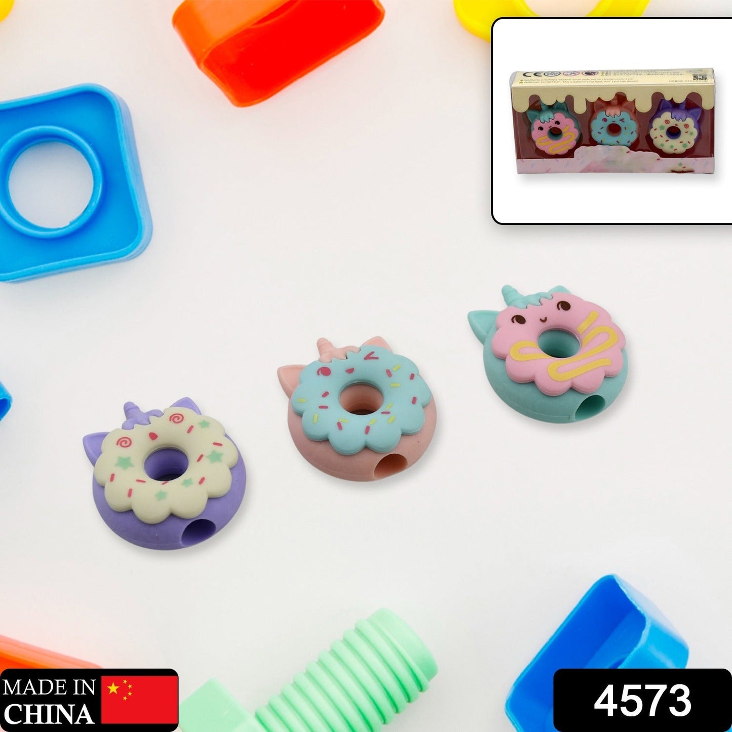 Cartoon Donut Eraser Set