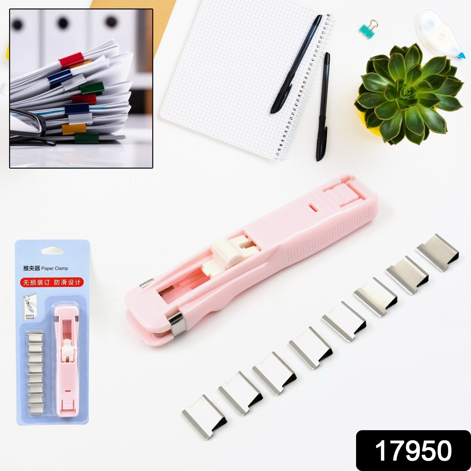Portable Paper Clamp with 8 Clips