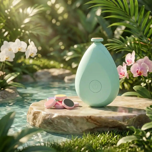 Teardrop baby electric nail grinder device with light green body