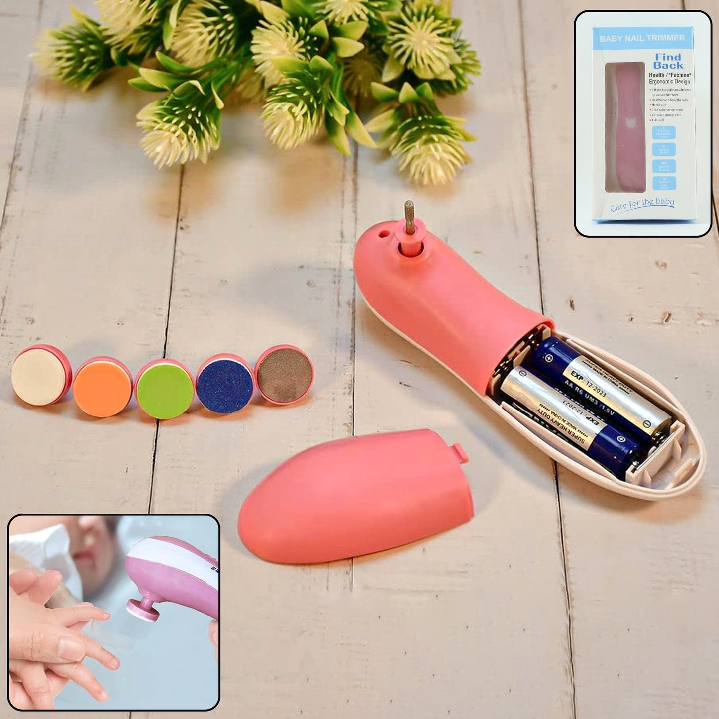 Electric Baby Nail Trimmer With Grinding Heads