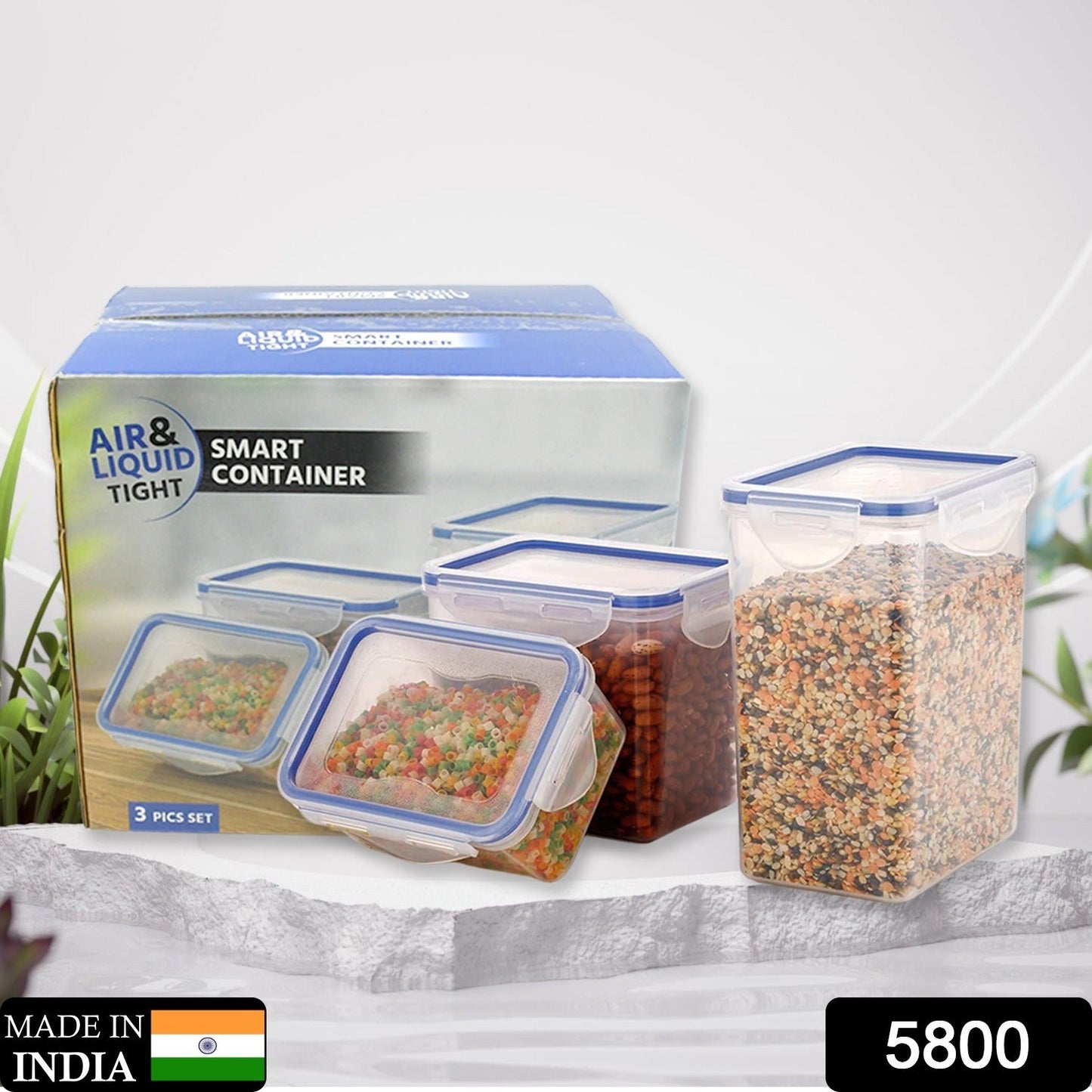Rectangular Plastic Food Storage (Set Of 3 )