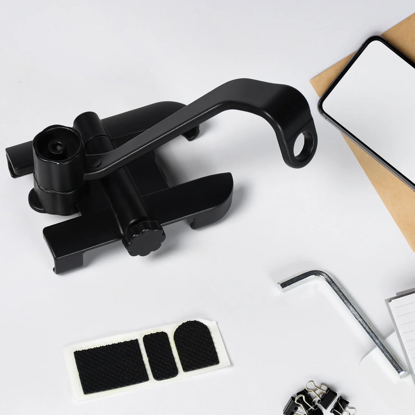 Bike mobile holder black clamp mount with adjustable arm