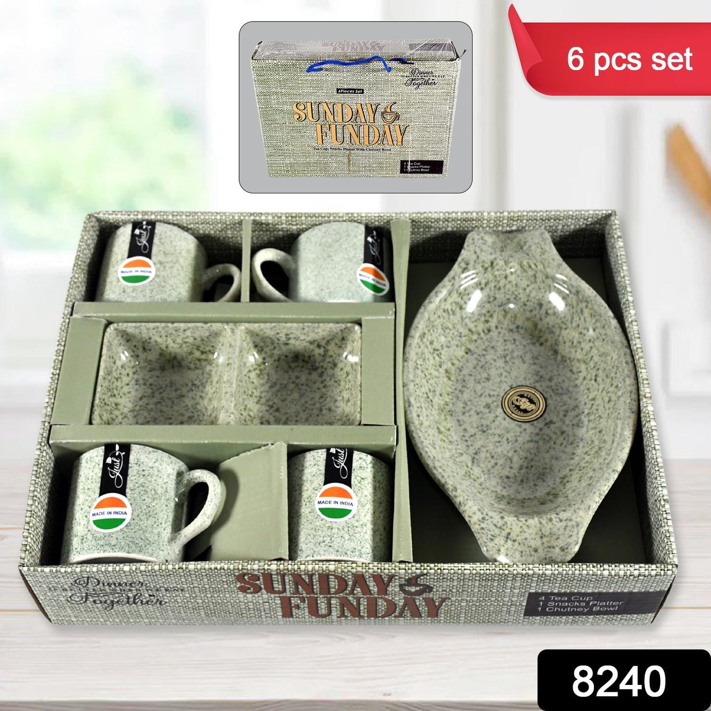 Sunday Funday Ceramic Tea Cups