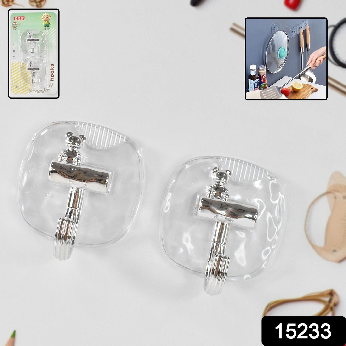 Large Adhesive Wall Hooks
