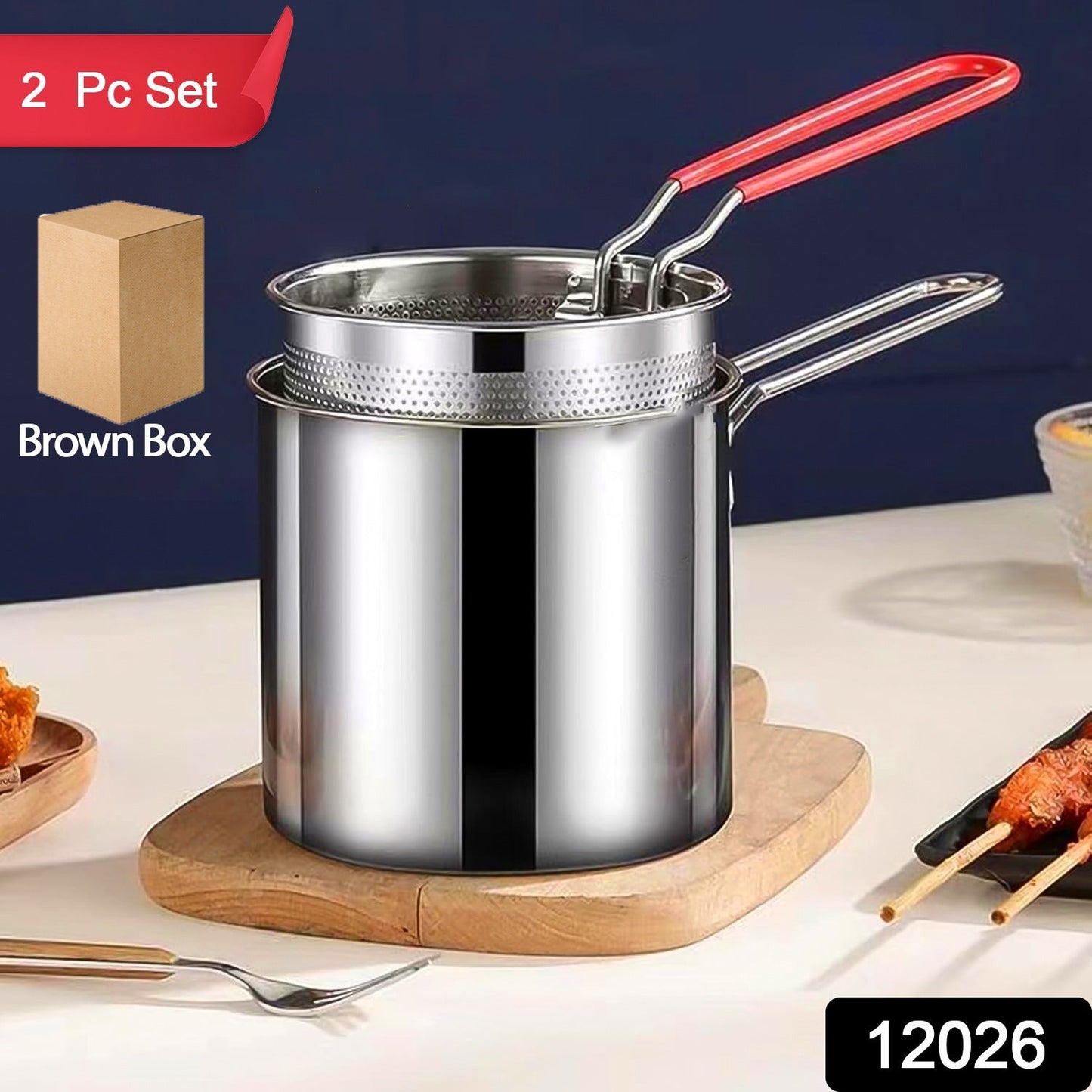 Stainless Steel Frying Pot (2 Pc)