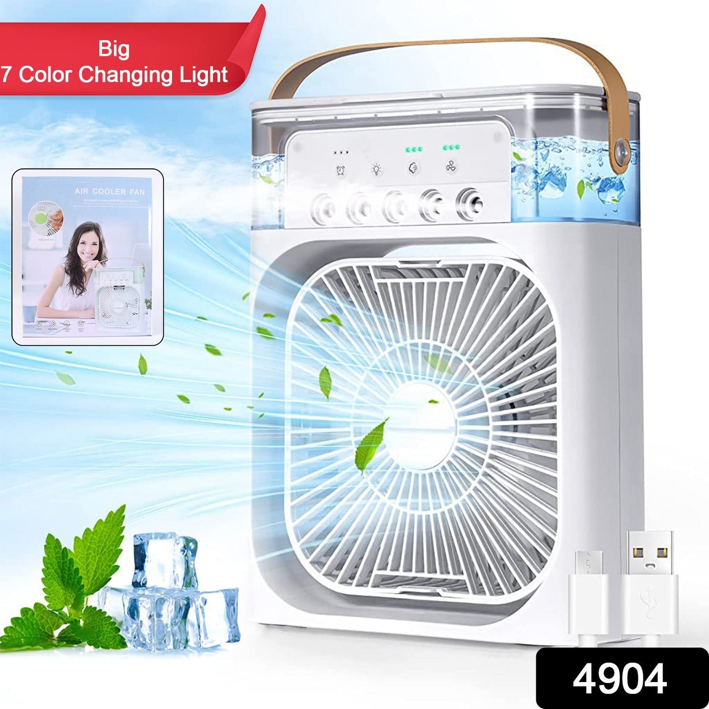 Portable Air Cooler with LED Lights