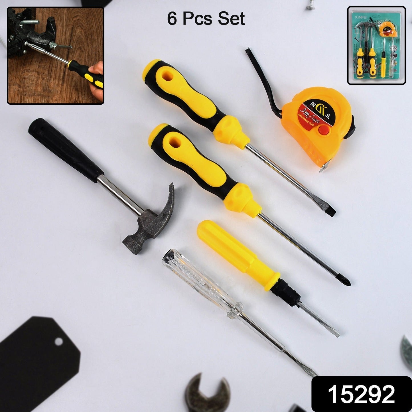6 In 1 Hand Tool Kit Repair Screwdrivers