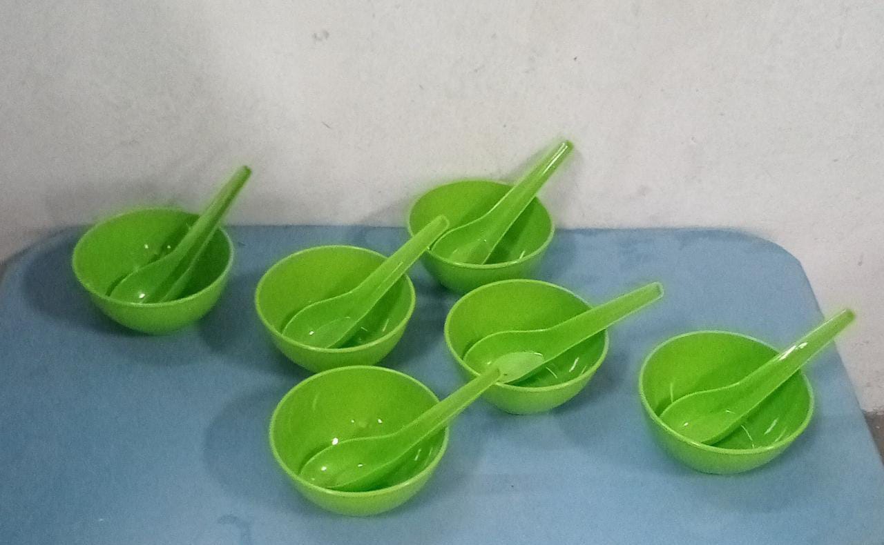 Plastic Soup Bowl and Spoon Set