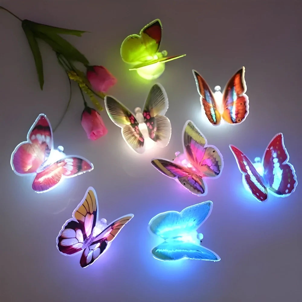 Color-changing butterfly lamp with glowing multicolor butterfly lights