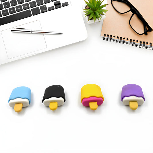 Kids eraser set of four colorful ice-cream shaped erasers