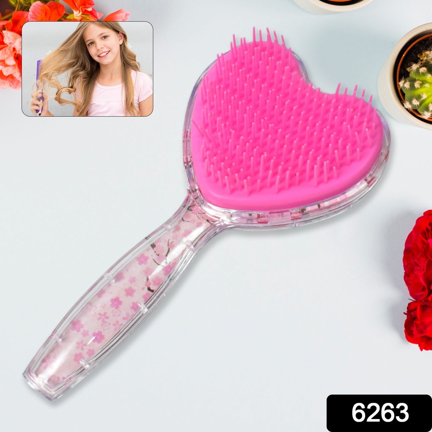 Heart Glitter Hair Brush