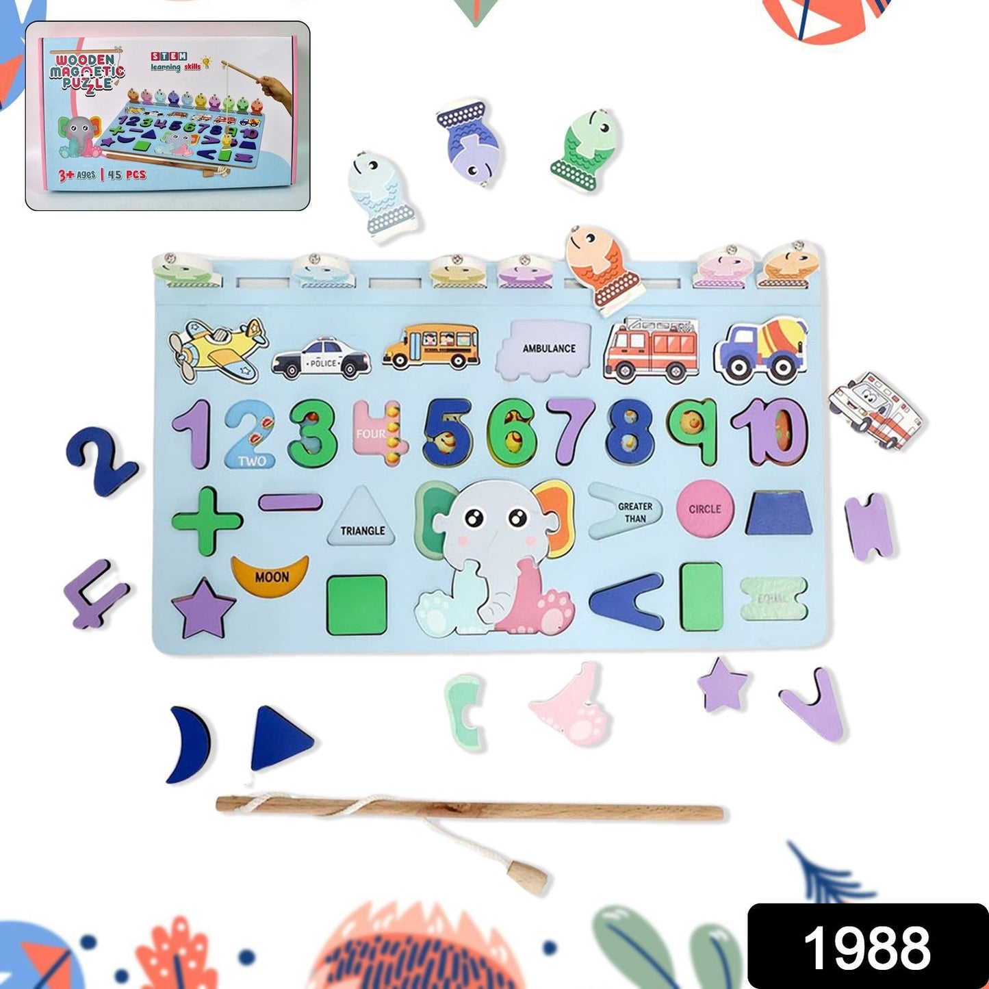 Wooden Number Puzzle Board