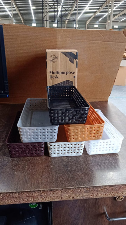 Plastic Multipurpose Desk Organizer (6 Pcs Set)