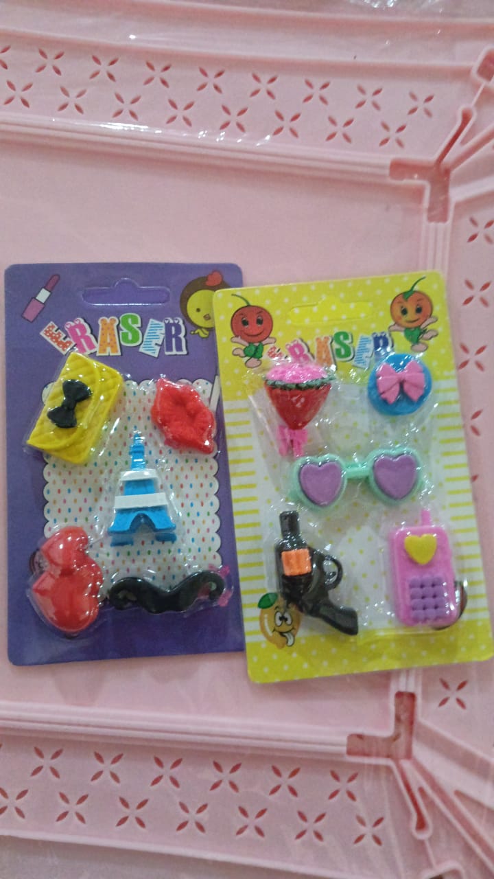 Fancy Colorful Erasers Set
