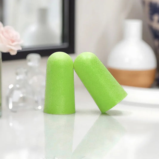 Green foam earplugs, pair