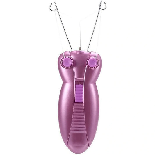 Purple facial epilator hair removal kit with two rotating heads