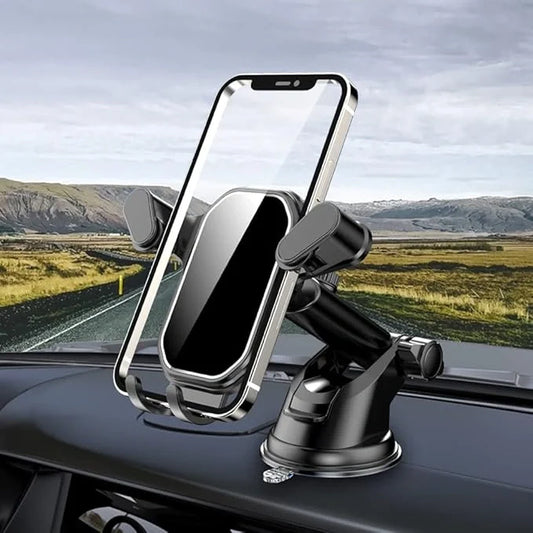 Gravity car phone mount with air vent clip and adjustable holder for smartphone