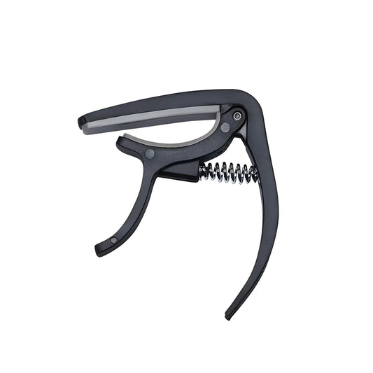 Guitar capo with spring clamp, dark gray