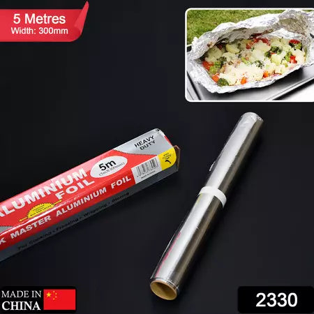 Heavy duty aluminum foil roll, silver sheet wrapped on cardboard core