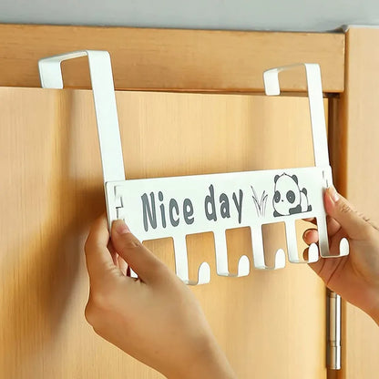 White metal rack with 'Nice day' print and panda graphic on the front.