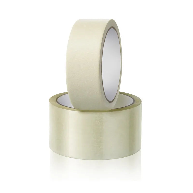 Transparent high-adhesion tape roll on core