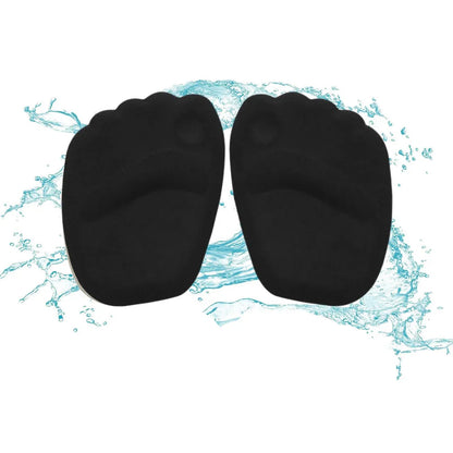 Pair of black high heel cushion pads, curved for comfort