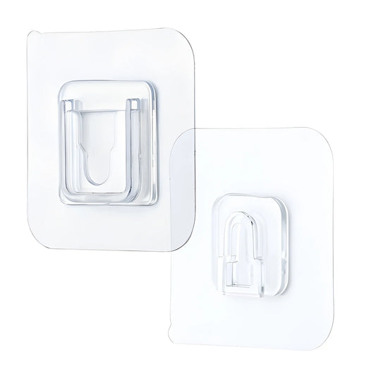 Invisible heavy-duty wall hook, clear U-shaped hook with mounting base