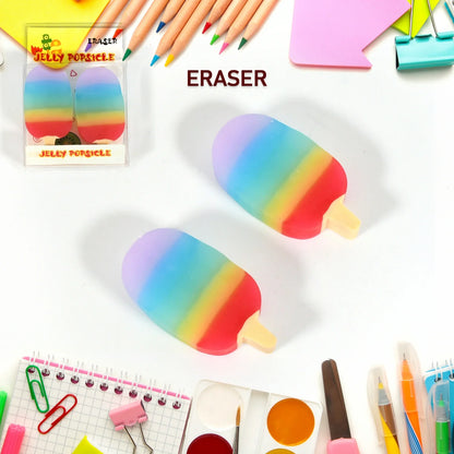Rainbow jelly popsicle 3D eraser set, 2 pieces