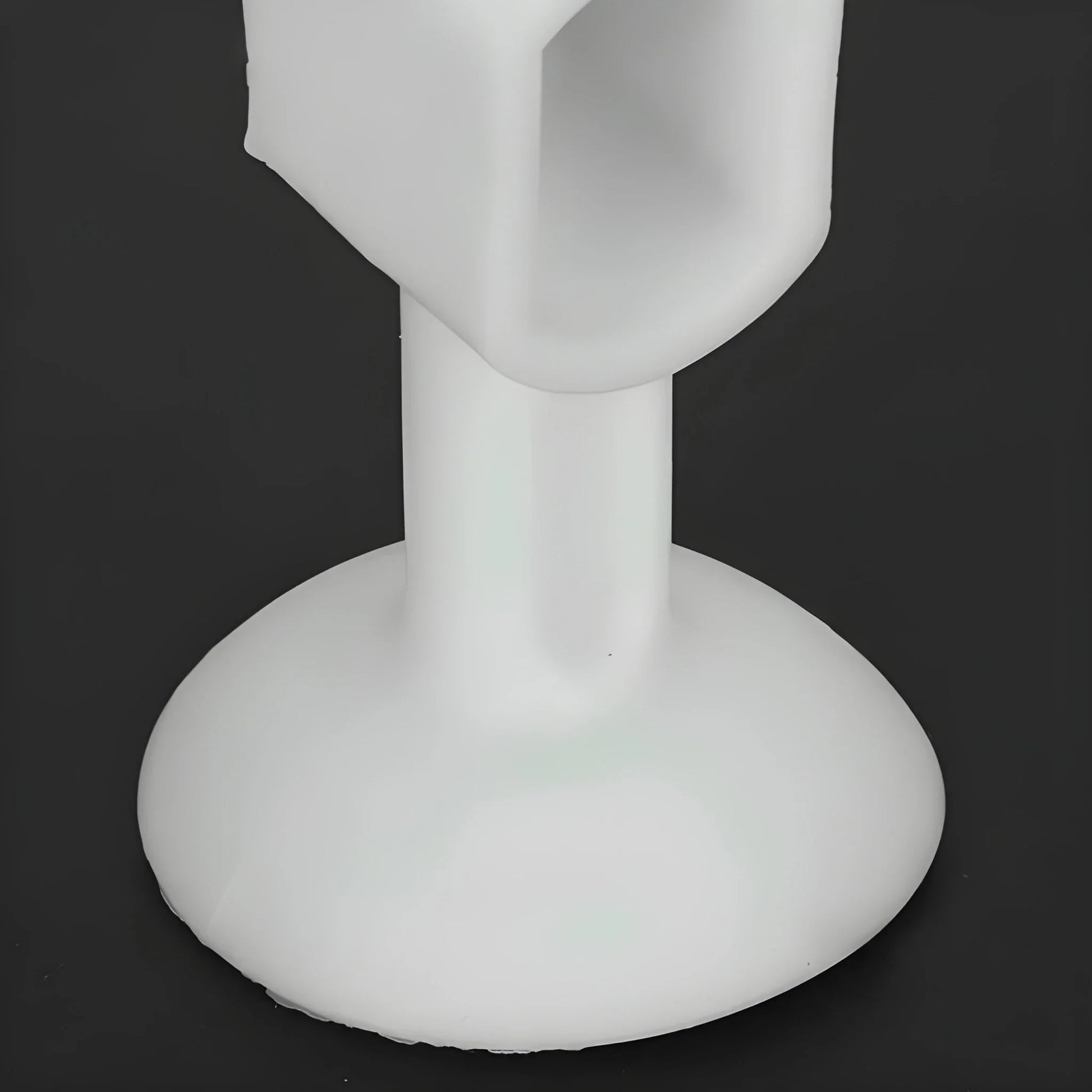 Silicone wall saver with round base and vertical stem, white