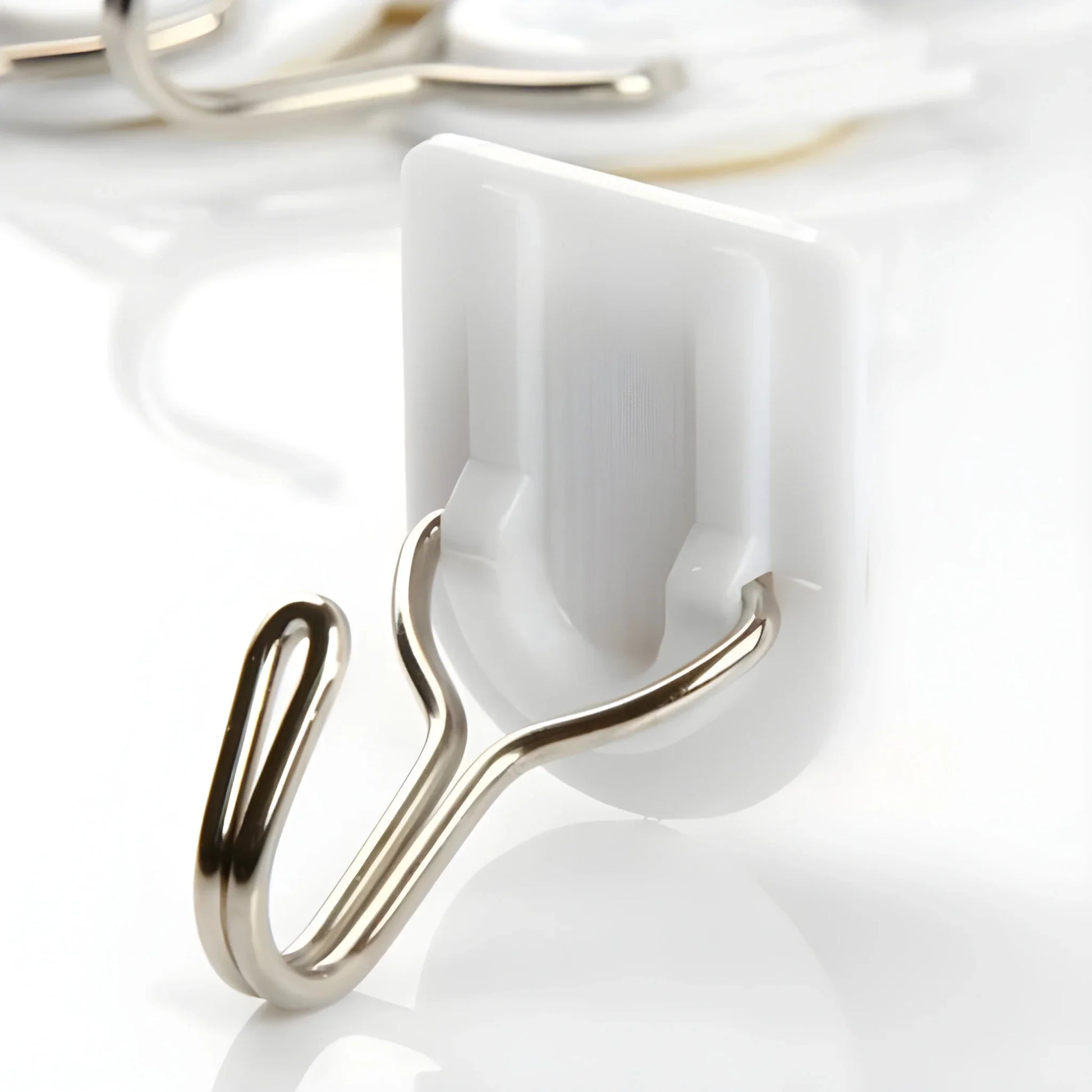 No-drill sticky hook with adhesive backing, stainless steel curved hook