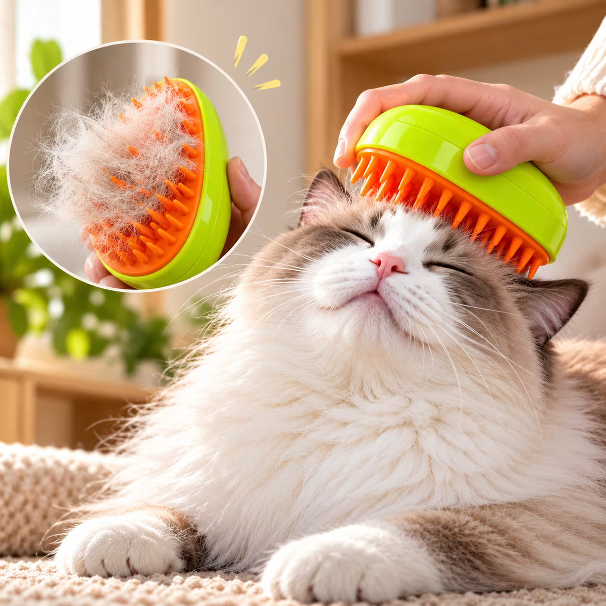 Rechargeable Mist Spray Pet Grooming Brush