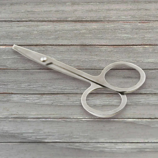 Portable nail clipper with curved loop handle and silver blades
