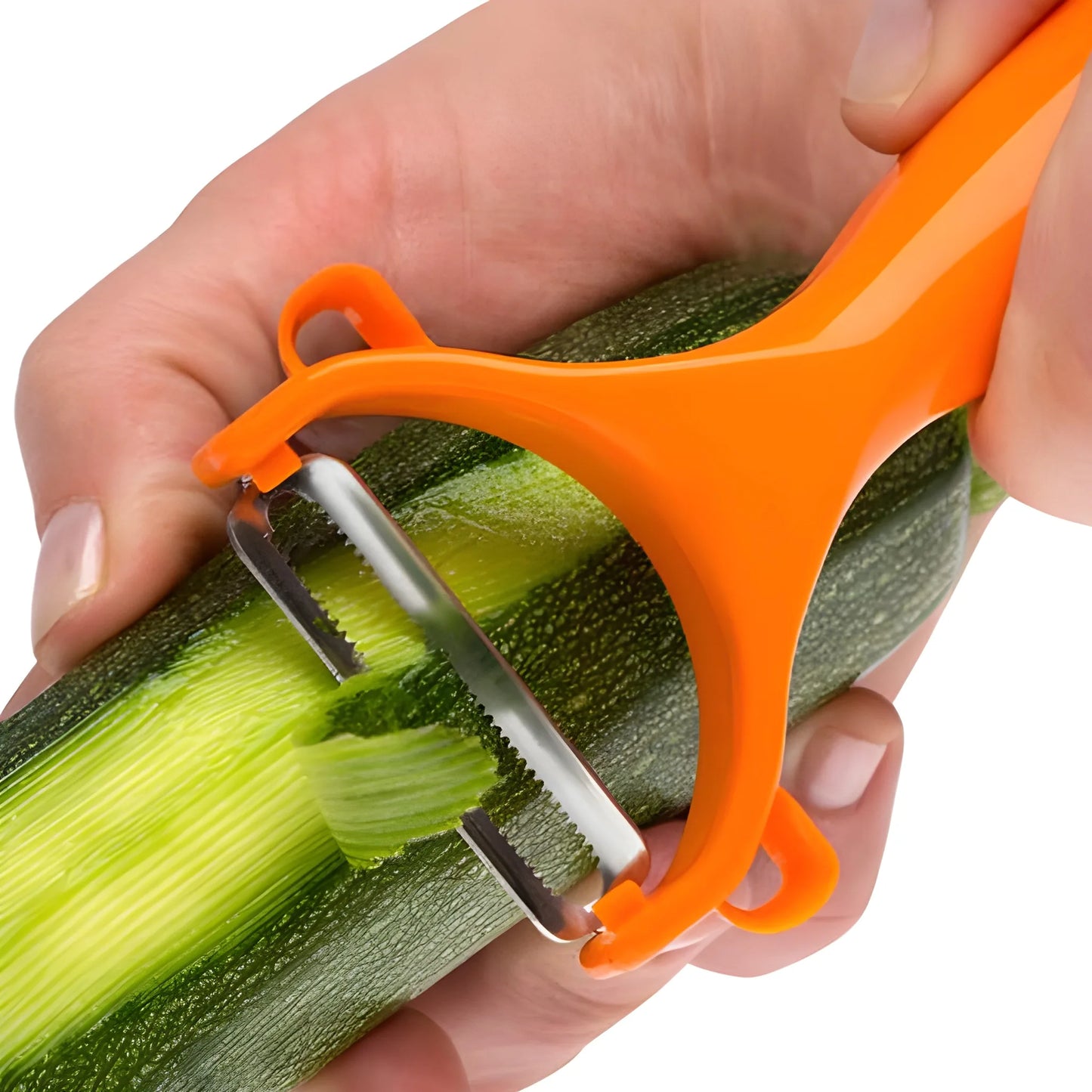 Y-Peeler duo set vegetable peeler with orange handle and rotating blade