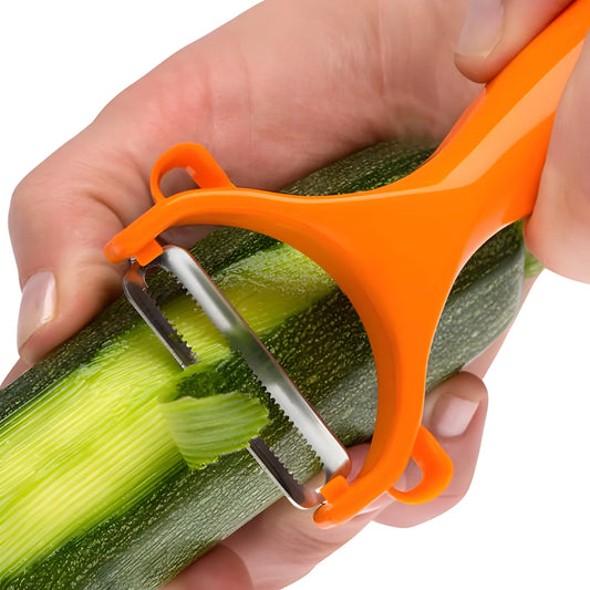 Y-Peeler duo set vegetable peeler with orange handle and rotating blade