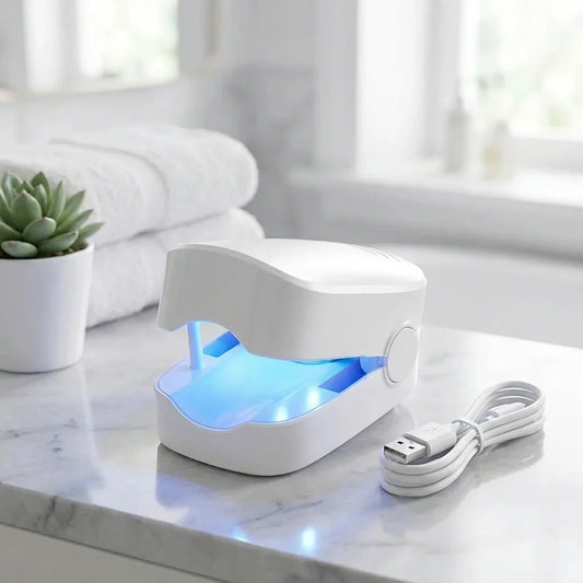 Rechargeable nail laser device with blue light chamber and USB charging cable