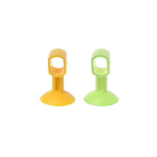 Silicone door stoppers, yellow and green, suction base
