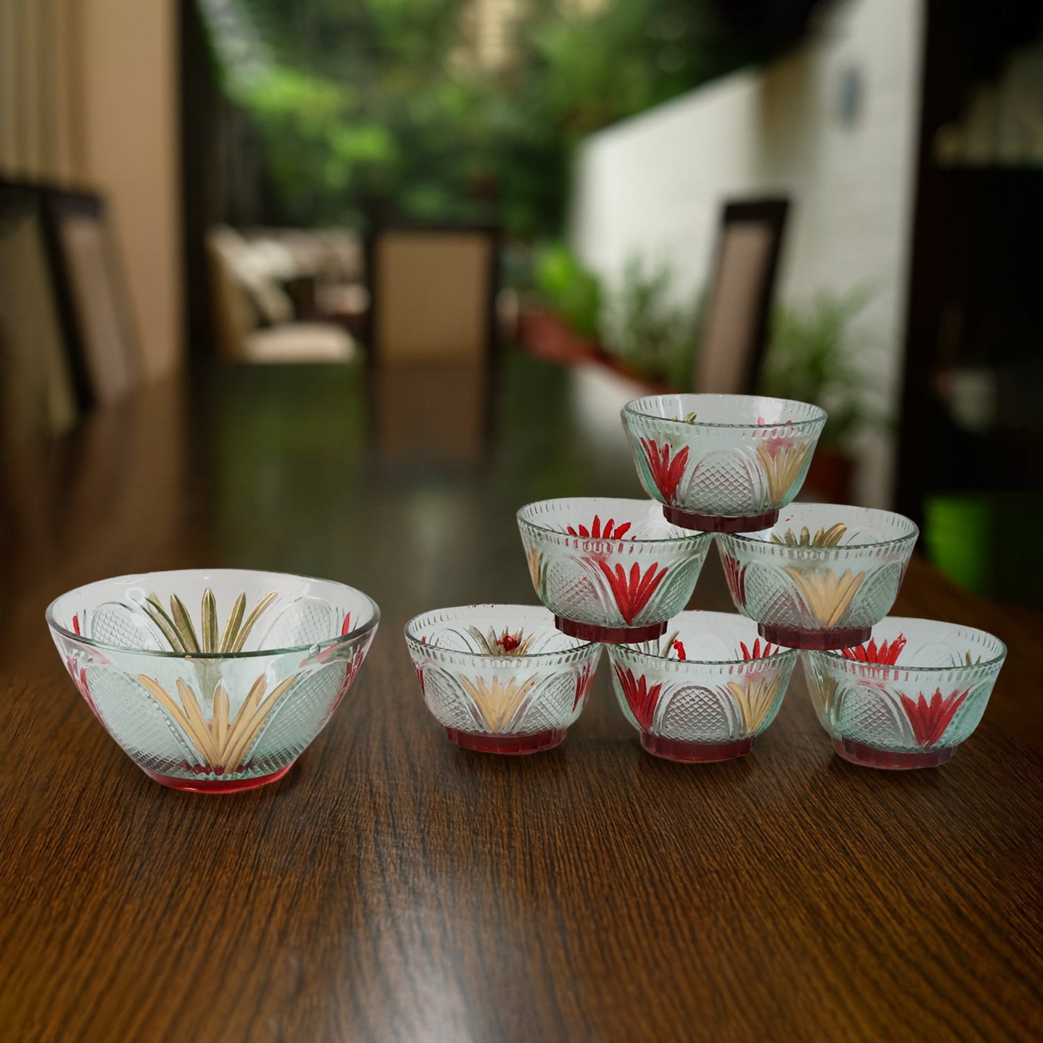 Rose Glass Bowl Set