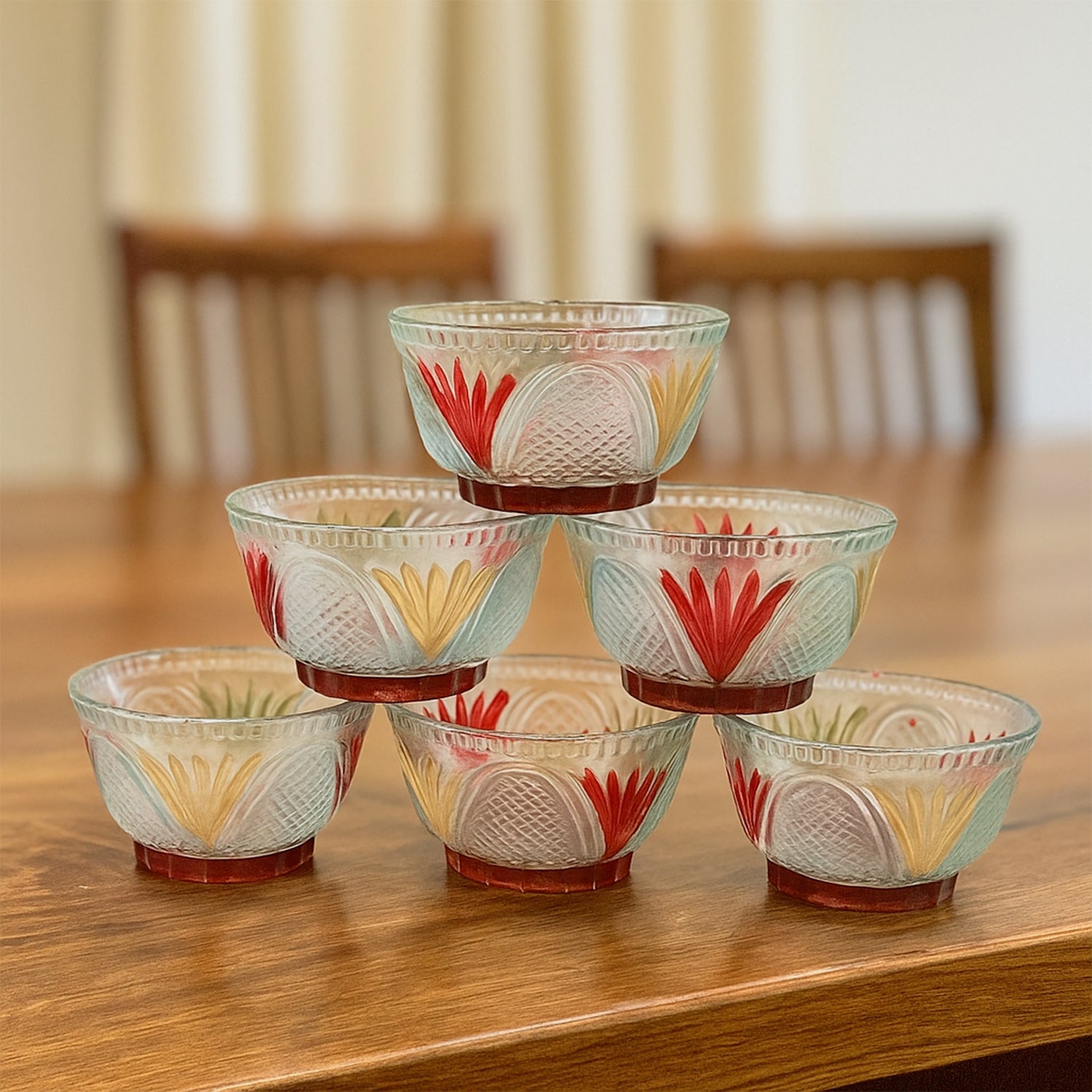 Rose Glass Bowl Set