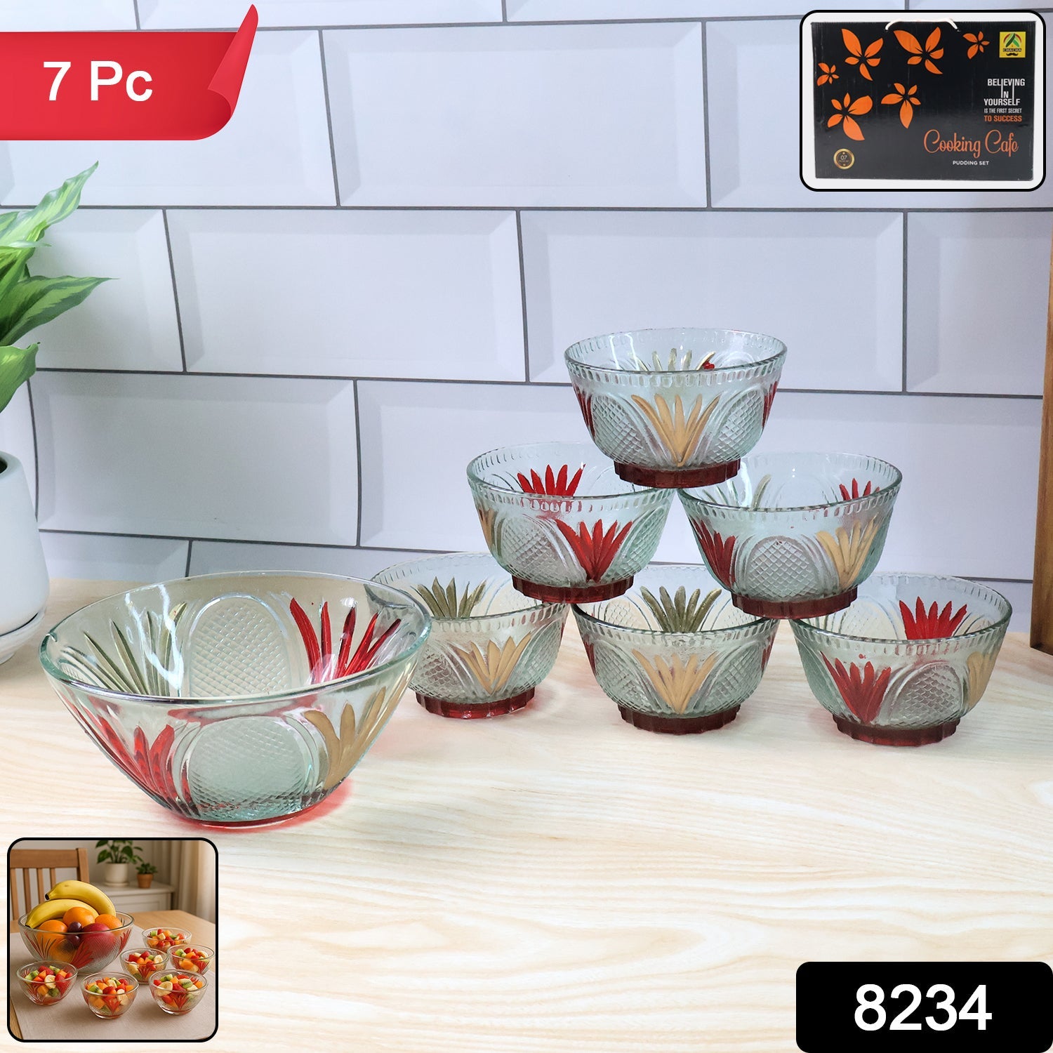 Rose Glass Bowl Set