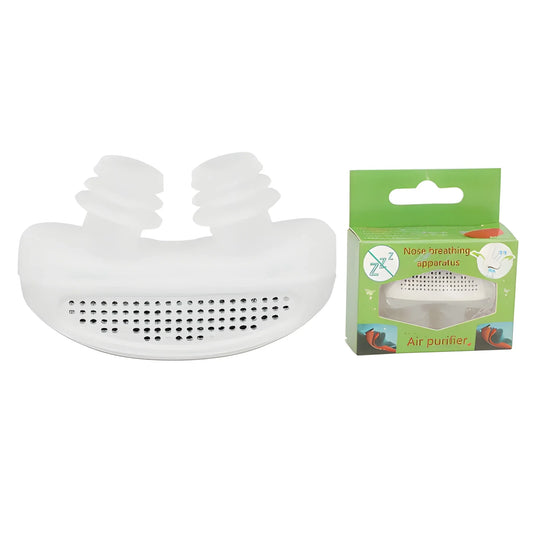 White nose clip with air purifier filter holes, with package shown