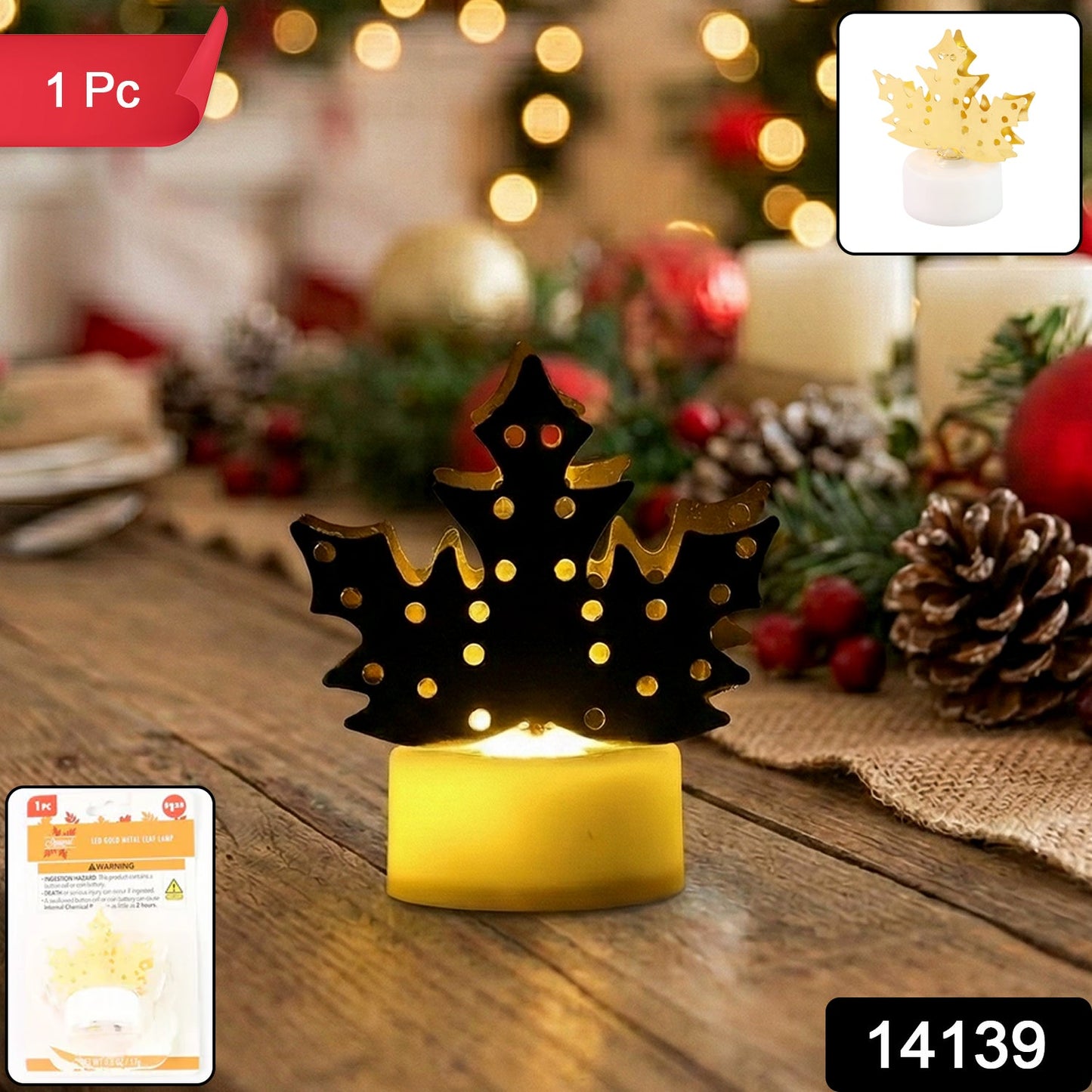 Gold Leaf LED Diya