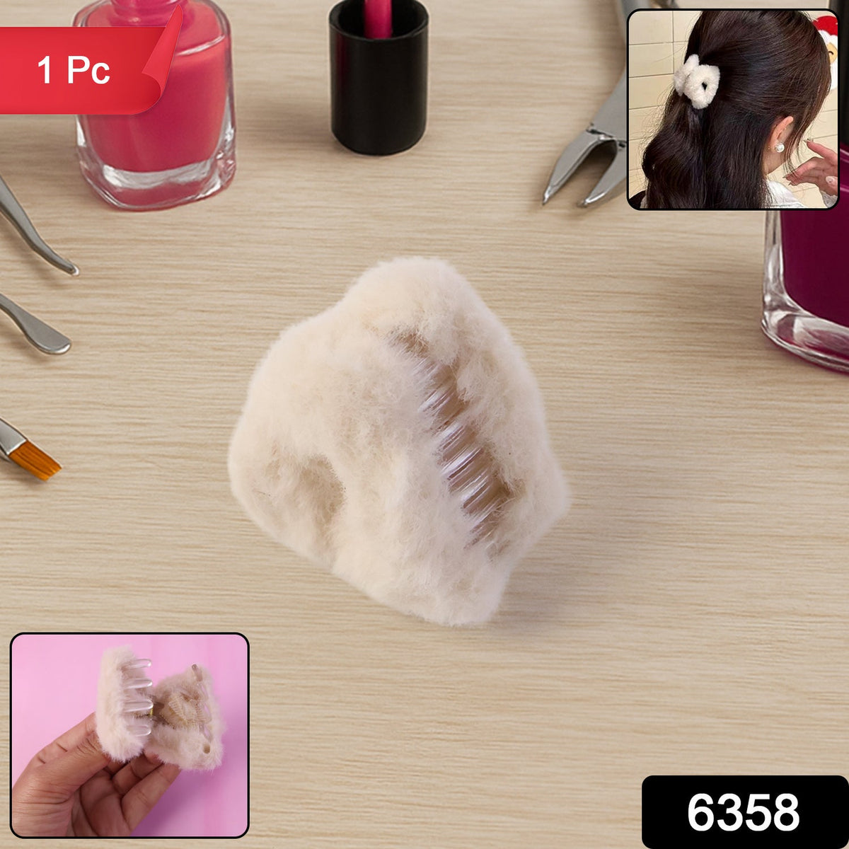 Plush Hair Claw Clip