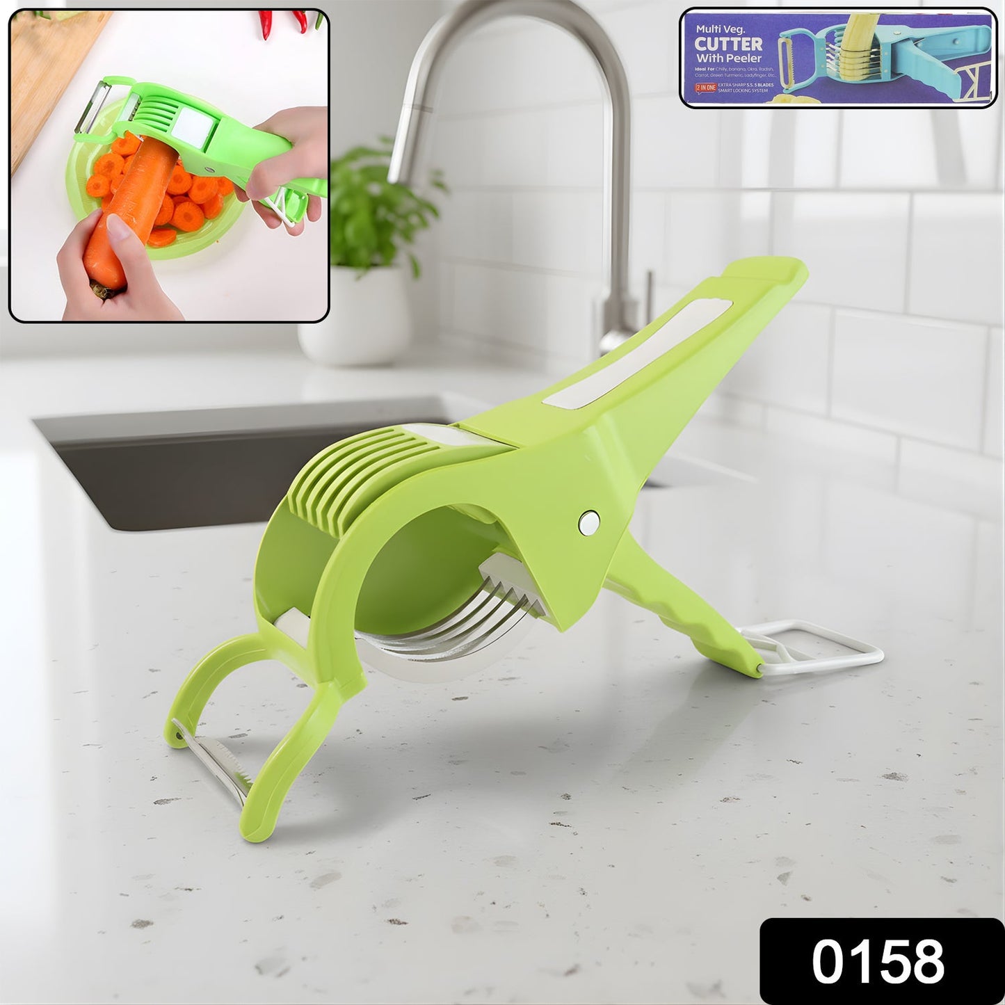 Vegetable Cutter with Peeler – Multicolour