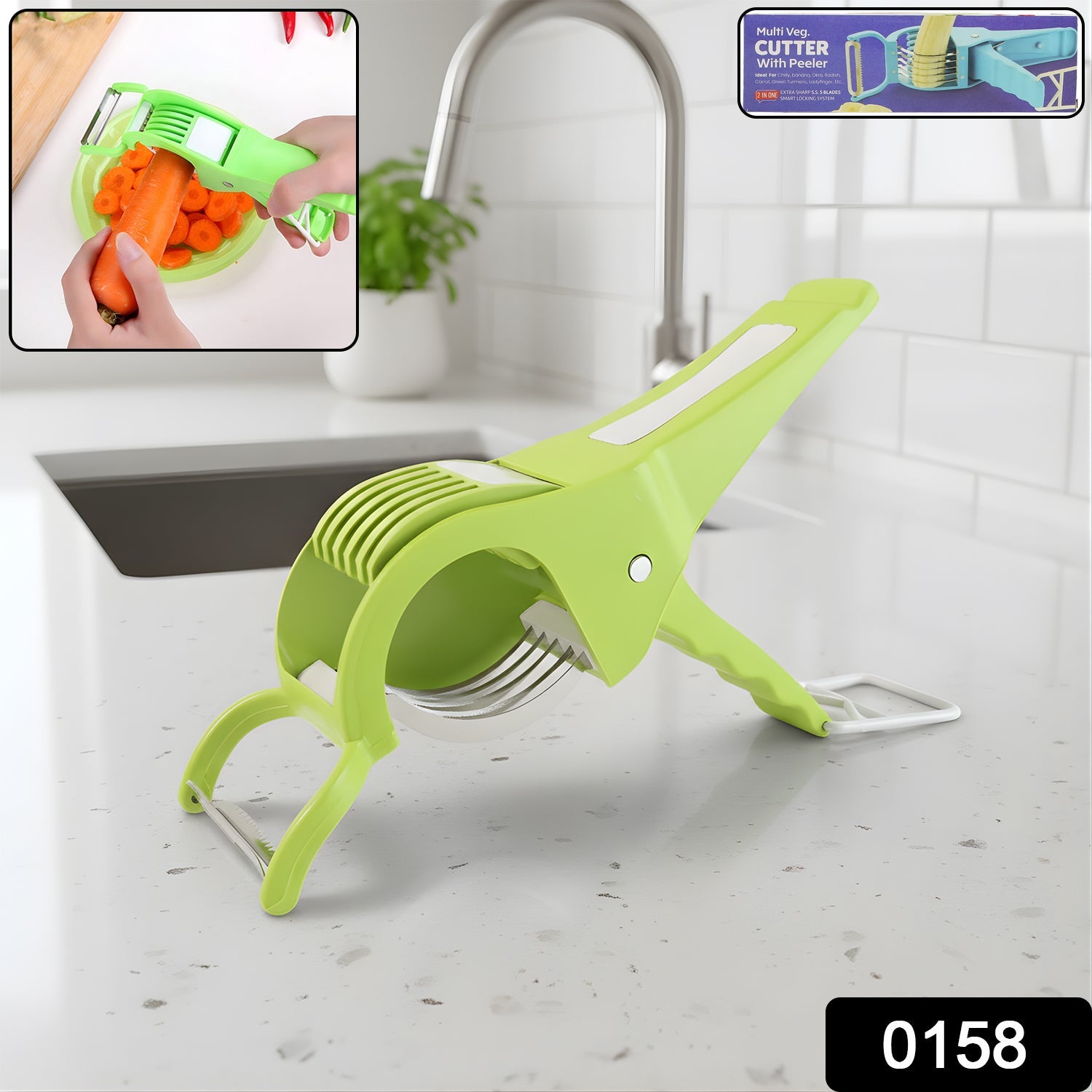 Vegetable Cutter with Peeler – Multicolour