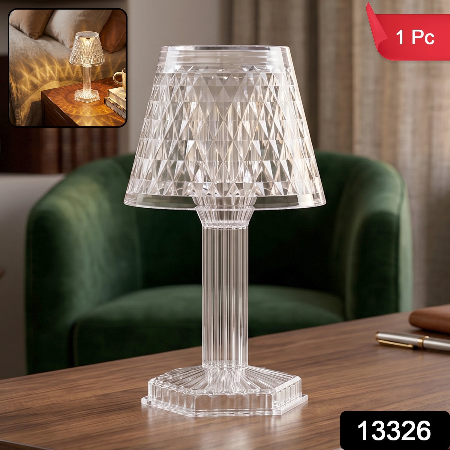 Cup Shape Crystal Table Lamp