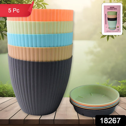 Plastic Flower Pot With Bottom Tray