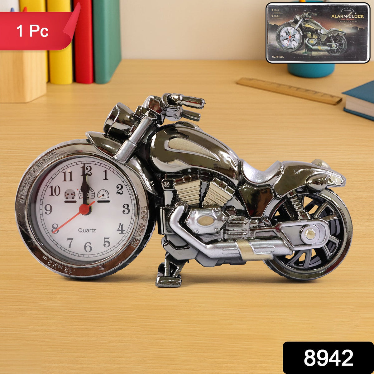 Motorbike Alarm Table Clock